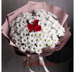 Buchet cu Crizanteme si Trandafiri