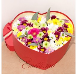Heart with Mixed Chrysanthemums
