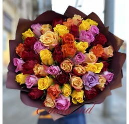 Buchet din Trandafiri Multicolori