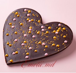 Inima din Ciocolata Neagra cu Perle 75 gr la Comanda